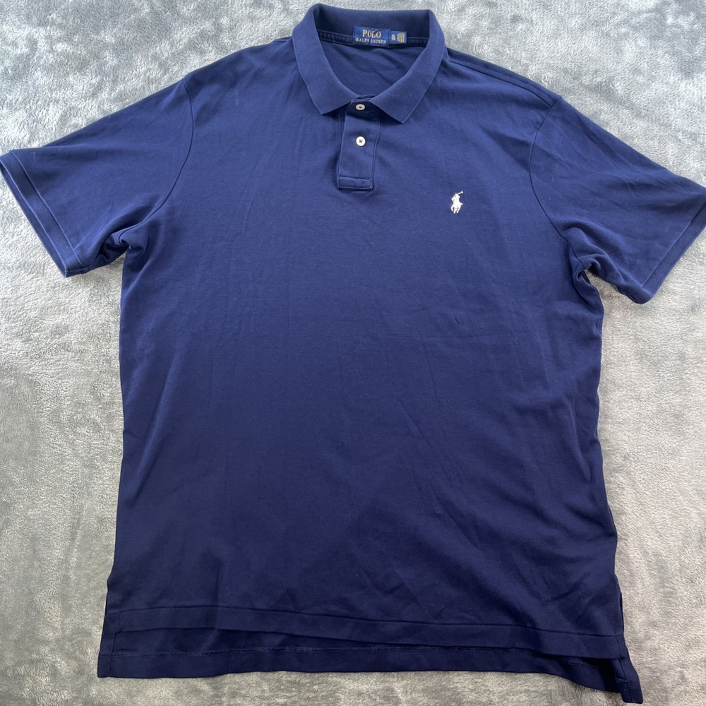 Polo Ralph Lauren Size XL Navy Blue Cotton‎ Classic Fit Short Sleeve